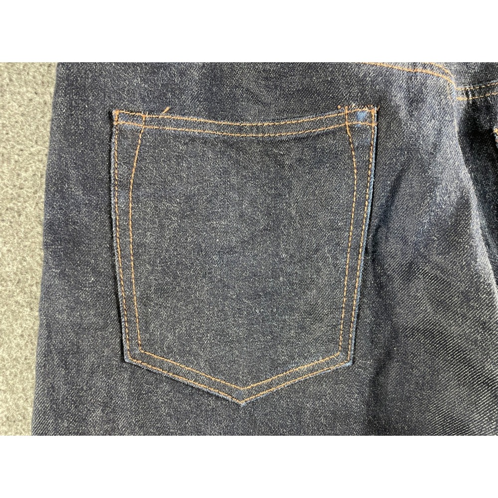 The Unbranded Brand UB222 Tapered Jeans Mens 32x32 Indigo Stretch Raw Selvedge - Picture 12 of 16